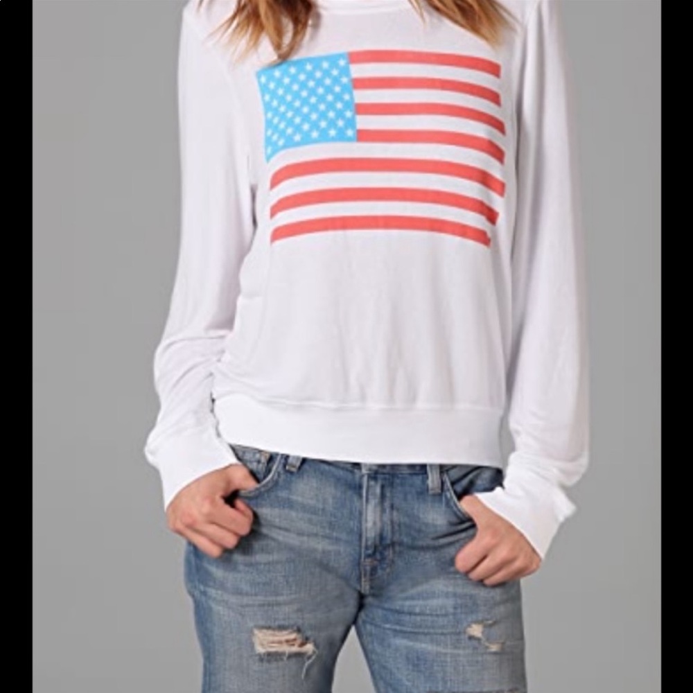 Wildfox Beach Sweater American Flag Small